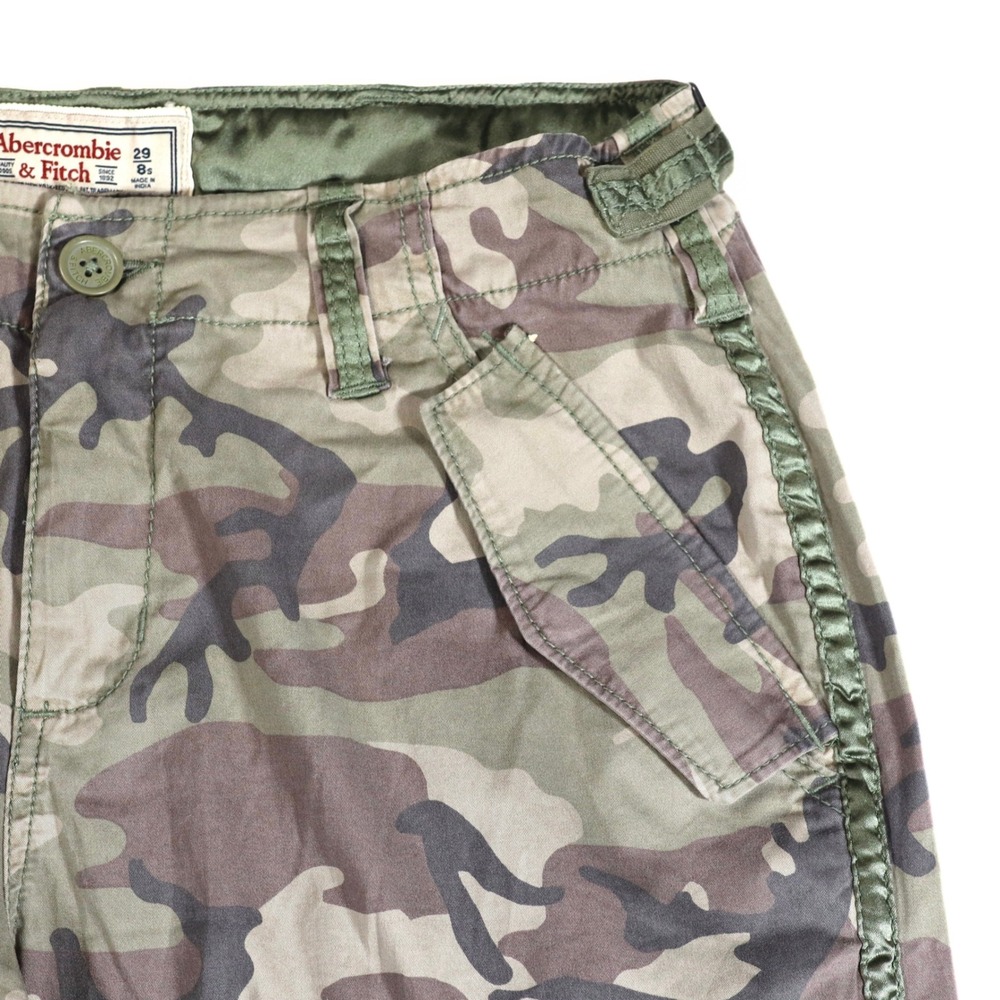 Abercrombie & Fitch Vintage Cargo Pants Womens 29 Camo Green Utility Y2K Multi - Picture 3 of 14